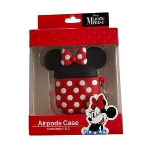 Disney Minnie Mouse AirPods 1st - 2nd Generation Case with Attached Clip NEW